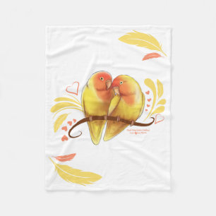 Peach Faced Lutino Lovebirds Fleecedecke