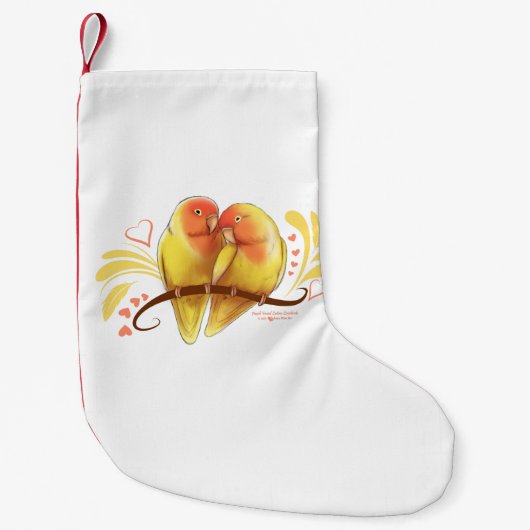 Peach Faced Lutino Lovebirds Kleiner Weihnachtsstrumpf (Vorderseite)