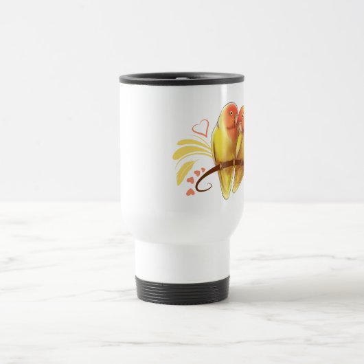 Peach Faced Lutino Lovebirds Reisebecher (Mittel)