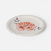 Peach Fairy Tale Glitzer Rose Blätter Brautparty Pappteller (Schrägansicht)