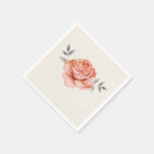 Peach Fairy Tale Glitzer Rose Blätter Brautparty Serviette (Ecke)