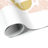 Peach Family Foto Reindeer Christmas Merry Bright Geschenkpapier (Rolleneckpunkt)