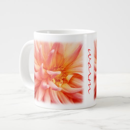 Peach farbig Dahlia Jumbo-Tasse (Vorderseite Links)
