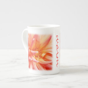 Peach farbig Dahlia Porzellantasse