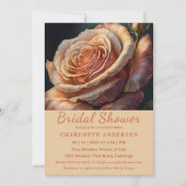 Peach farbige Rose Brautdusche Einladung (Vorderseite)