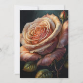 Peach farbige Rose Brautdusche Einladung (Rückseite)