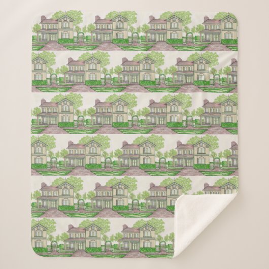 Peach Farmhouse Sherpa Blanket Sherpadecke (Vorderseite)