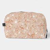 Peach Faux Glitter Waschbeutel (Vorderseite)