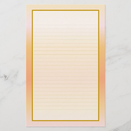 Peach Fine Lined Stationery Briefpapier (Vorderseite)