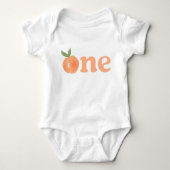 Peach First Birthday Bodysuit Baby Strampler (Vorderseite)