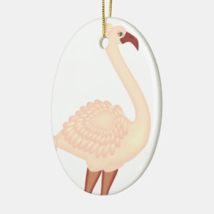 Peach Flamingo Keramik Ornament