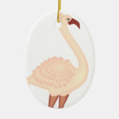 Peach Flamingo Keramik Ornament (Vorne)