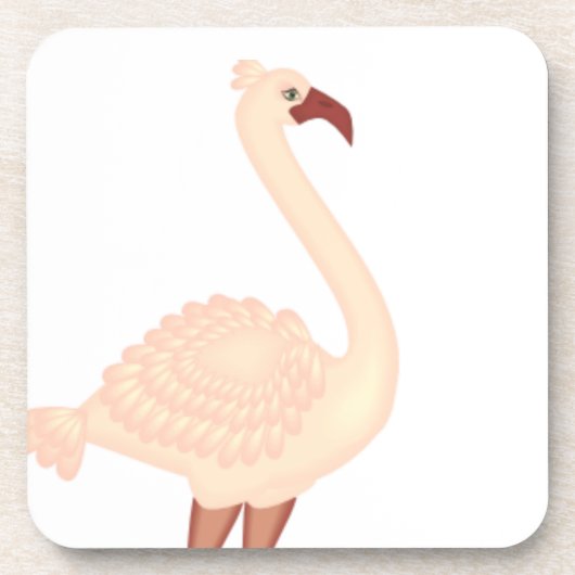 Peach Flamingo Untersetzer (Vorderseite)
