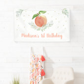 Peach Floral 1. Geburtstag Banner (Insitu)