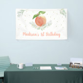 Peach Floral 1. Geburtstag Banner (Messeveranstaltung)