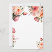 Peach Floral 90. Geburtstag Einladung (Rückseite)