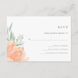 Peach Floral and Eucalyptus Wedding RSVP