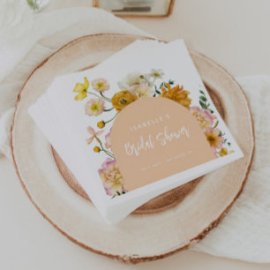 Peach Floral Arch Brautparty Serviette