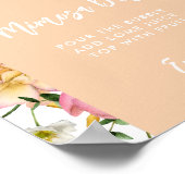 Peach Floral Arch Mimosa Bar Sign Poster (Ecke)