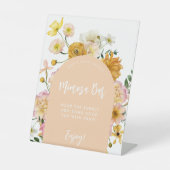 Peach Floral Arch Mimosa Bar Sign Sockelschild (Vorderseite)