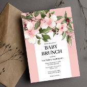 Peach Floral Baby Brunch Einladung