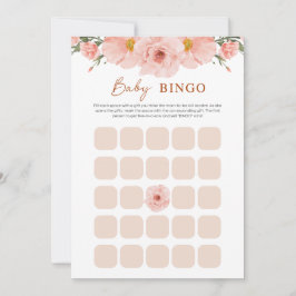 Peach Floral Baby Dusche BINGO Karte
