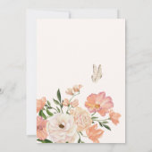 Peach floral Baby Dusche Einladung (Rückseite)