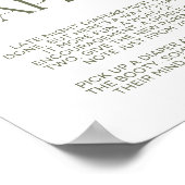 Peach Floral Baby Dusche Spate Night Diapers Poste Poster (Ecke)