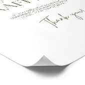 Peach Floral Baby Dusche Windeln Raffle Poster (Ecke)