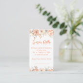 Peach Floral Baby Dusche Windelwanne Begleitkarte (Stehend Vorderseite)