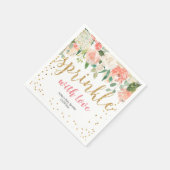 Peach Floral Baby Sprinkle Paper Party Napkin Serviette (Ecke)