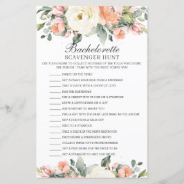 Peach Floral Bachelorette Scavenger Jagdspiel
