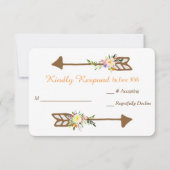 Peach Floral Bouquet Wedding RSVP (Vorderseite)