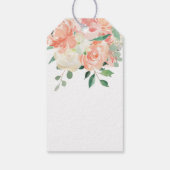 Peach Floral Bouquet Wedding Vielen Dank Geschenkanhänger (Rückseite)