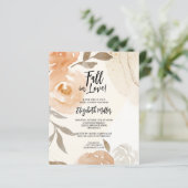 Peach floral Brautparty Haushaltseinladungen (Stehend Vorderseite)