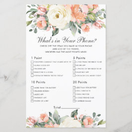 Peach Floral Brautparty Was ist in Ihrem Telefon