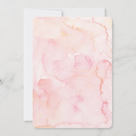 Peach Floral Bridal Dusche Einladung (Rückseite)