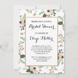 Peach Floral Bridal Polterabend Einladung
