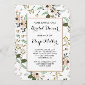 Peach Floral Bridal Polterabend Einladung (Vorne/Hinten)