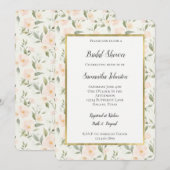 Peach Floral Bridal Shower   Einladung (Vorne/Hinten)