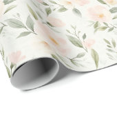 Peach Floral Bridal Shower Geschenkpapier (Rolleneckpunkt)