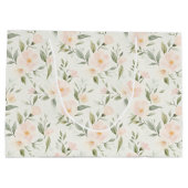 Peach Floral Bridal Shower Große Geschenktüte (Rückseite)