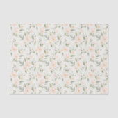 Peach Floral Bridal Shower Seidenpapier (Vorderseite)