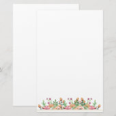 Peach Floral Briefpapier (Vorne/Hinten)