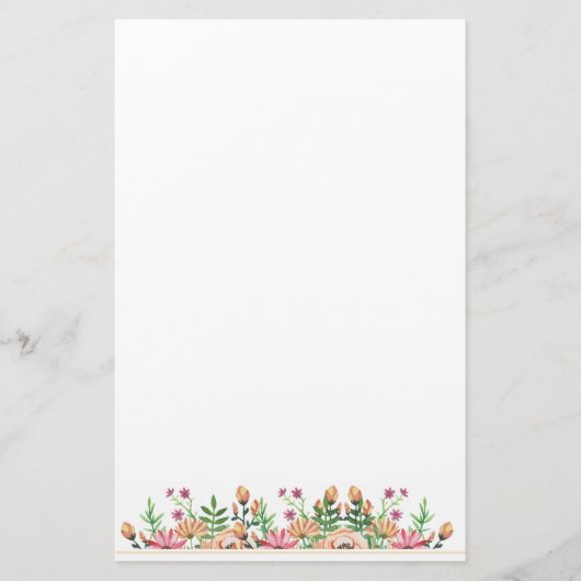 Peach Floral Briefpapier (Vorderseite)