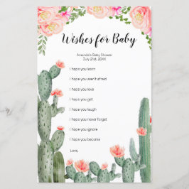 Peach Floral Cactus Wish for Baby Game