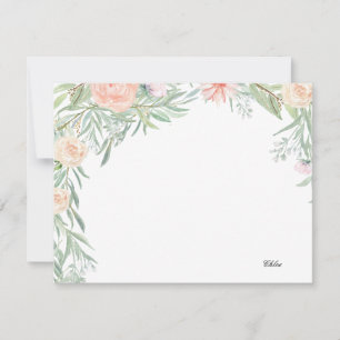 Peach Floral Canopy   Personalisierte Stationierun Mitteilungskarte