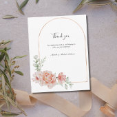 Peach Floral Classic Formal Wedding Vielen Dank Mitteilungskarte