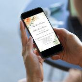 Peach Floral Corner Greenery Script Elegant Einladung