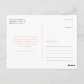 Peach Floral Cross Taufe / Christening Vielen Dank Postkarte (Rückseite)